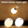 LED Motion Sensor Night Light Round Rechargeable Night Lamp For Kitchen Cabinet Wardrobe Lamp Staircase Wireless Closet Light