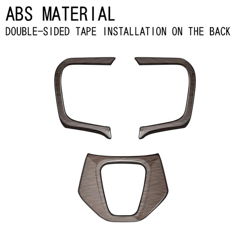 A87Q-Car Wood Grain Steering Wheel Trim Frame Cover Sticker Car Inner Accessories for Toyota Alphard 40 Series + LHD