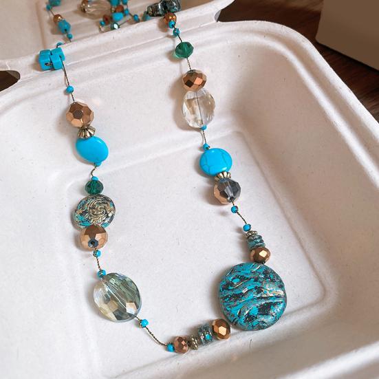 Винтажное ожерелье из бисера с разноцветными камнями, приятное для кожи, многослойное женское ожерелье, ювелирные изделия, подарки