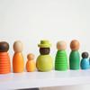 Деревянные игрушки для малышей Скандинавские деревянные фигурки Радужные колышки Детские игрушки Монтессори Детские натуральные незавершенные неокрашенные игрушки