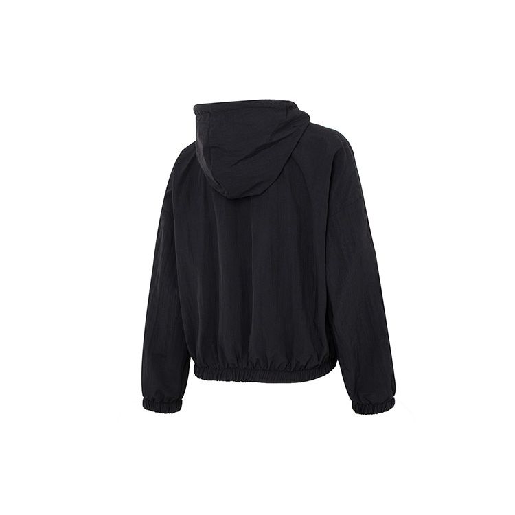 Adidas Ветровка с капюшоном и вышитым логотипом в полоску, женская куртка, черная HT3399