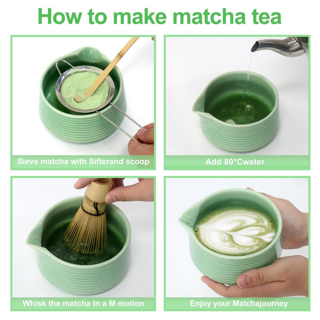 Valuetom Matcha Tea Ceremony Set Tea Chasen Matcha and Tea Perfect for and Perfect Birthday Gifts Set, 6-Piece (Katakuchi Bowl, Chasen, Chashaku,