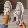 Women's Lightweight and Breathable White Sports Shoes - Comfortable Low Cut Lace Up Casual Walking Shoes, Outdoor Travel Shoes