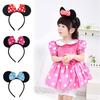 Cute Kid Girl Mickey Mouse Dot Print Bow Ear Hairband Hair Hoop Party Accessory