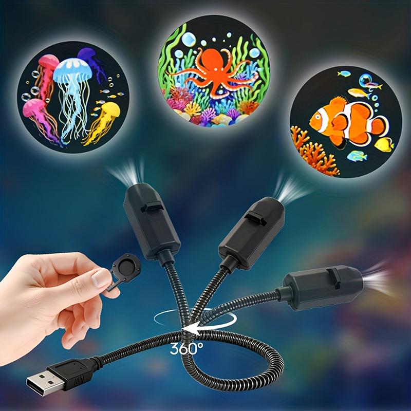 Светодиодный проектор USB Светодиодный проектор USB Светодиодная проекционная лампа с морской жизнью Светодиодный проектор с 10 узорами