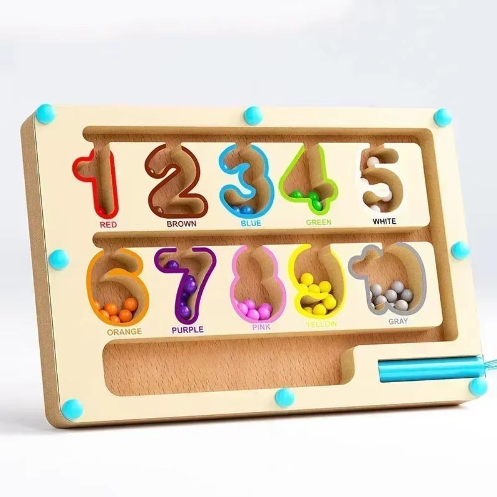 Bead Maze Color Sorting Game Wooden Magnetic Sorting Travel Board Family Parent Child