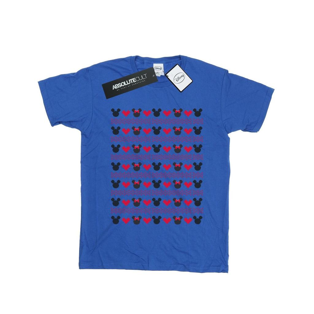 Disney Womens/Ladies Mickey And Minnie Christmas Hearts Cotton Boyfriend T-Shirt