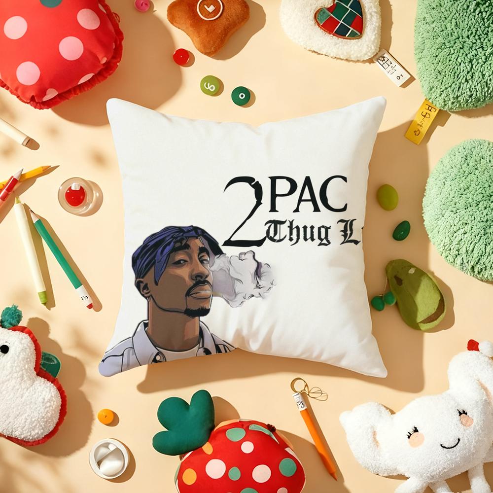 2P-Pac Tupac S-Shakur Наволочка Плюшевая Ткань Мягкая Двусторонняя Печать Диван Теплый Зимний Домашний Подарок Чехол для Подушки