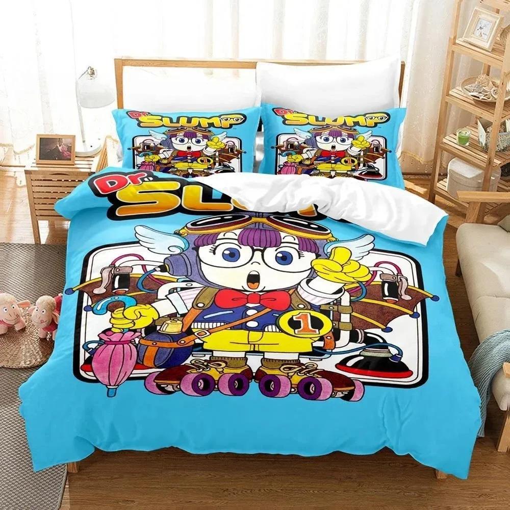 3D Cartoons Bed Sheet Set Kawaii Arale Bedding Set Single Twin Full Queen King Size Bed Set Adult Kid Bedroom Duvet Cover Sets