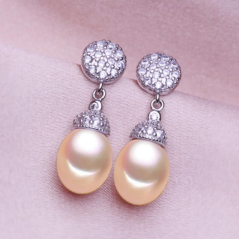 seniko Natural Freshwater Pearl Earrings Fashion Cubic Zirconia Clip Earrings For Women Girl Gift Long Earrings