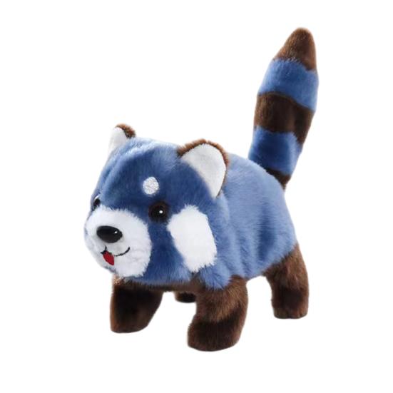 Электрическая плюшевая игрушка Красная панда Интерактивная ходячая кукла Енот с виляющим хвостом Ручная работа для малышей Образовательная имитация Мягкая игрушка