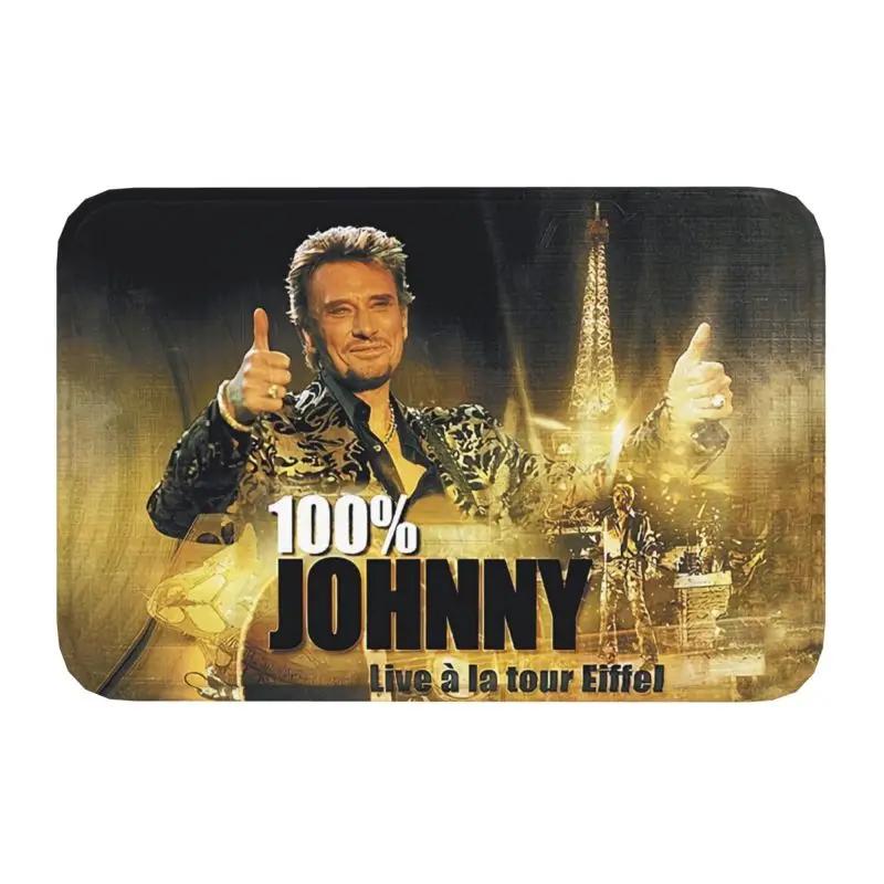 Rock Johnny Hallyday Door Floor Bath Kitchen Mat Anti-Slip French Singer Music Doormat Living Room Entrance Rug Carpet Footpad