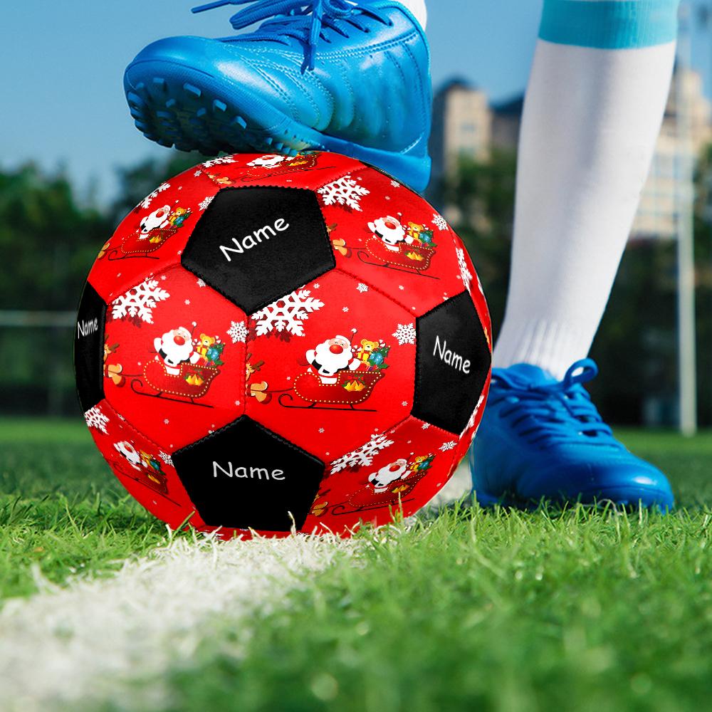 Custom Name Christmas Santa Claus Theme Size 5 Soccer Ball, Suitable for Both Indoor and Outdoor Matches, a Gift Suitable for Everyone.