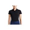 Однотонная спортивная футболка-поло с коротким рукавом Женские топы Черный 725586-010