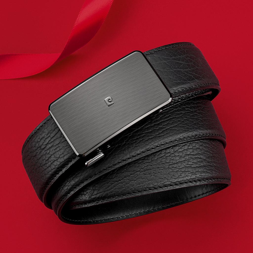 Pierre Cardin Men's Genuine Seal Leather Automatic Buckle Belt