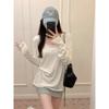 Kumikumi Design Sense White Thin Long Sleeve Casual T-shirt Women Autumn Niche Versatile Loose Slimming Top