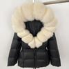 OFTBUY 2024 Белый утиный пух пальто толстый теплый 90% зимняя куртка женская натуральный мех енота лисы воротник с капюшоном женский повседневный