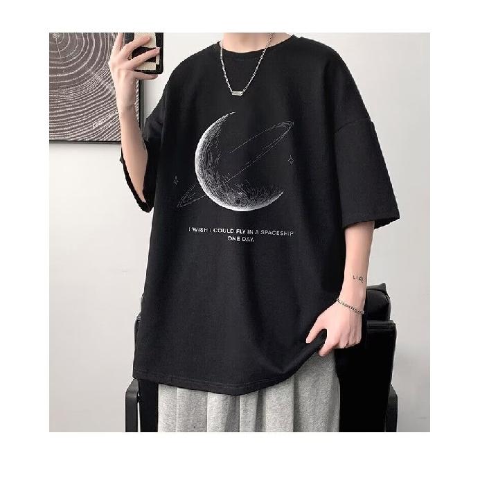 New Short-Sleeved T-shirt Men's Summer Korean Style Trendy Simple Half Sleeve Top Hong Kong Style Loose Casual Fashion Brand T-shirt