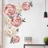 Peony Rose Flowers Wall Sticker Creativa Decoration Poster Art Nursery Decals Kids Room Home Decor Gift Pegatinas Para Cuarto