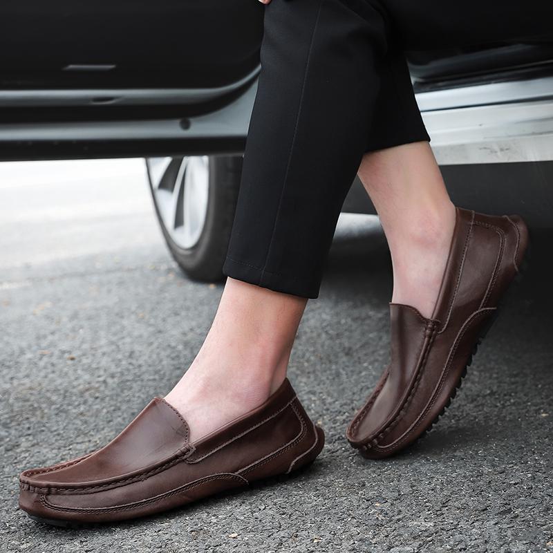 Men's Slip On Casual Leather Shoes Lightweight Loafers Moccasins Comfortable Driving Shoe