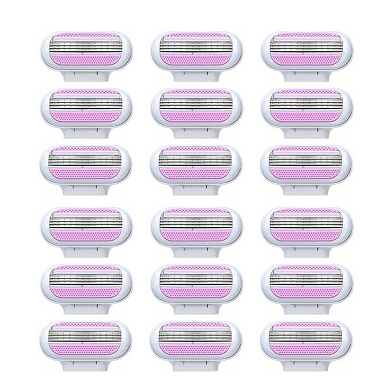 1 Ручка + 18 Лезвий Женские Безопасные Бритвенные Лезвия для Лица/ Ног/ Подмышек/ Бикини Красота Удаление Волос Бритье Совместимо с Бритвой Venus