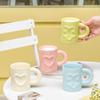 Relief Flower Ceramic Cup Girl Love Design Coffee Cup Simple Mug Gift Drinking Cup