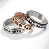Love Shaped Stainless Steel Rotating Ring Relieves Anxiety and Pressure Titanium Steel Hand Jewelry