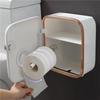 Bathroom Tissue Holder Wall Mounted Toilet Paper Box Waterproof Roll Paper Storage Rack Double Layer Organizer Shelf