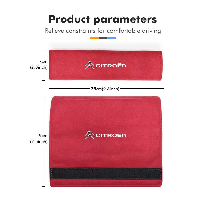 OCDK9 2Pcs Car Seat Belt Cover Shoulder Protection For Citroen C5 C1 C2 C6 C4L DS3 DS4 DS5 C-Elysee Grand Berlingo