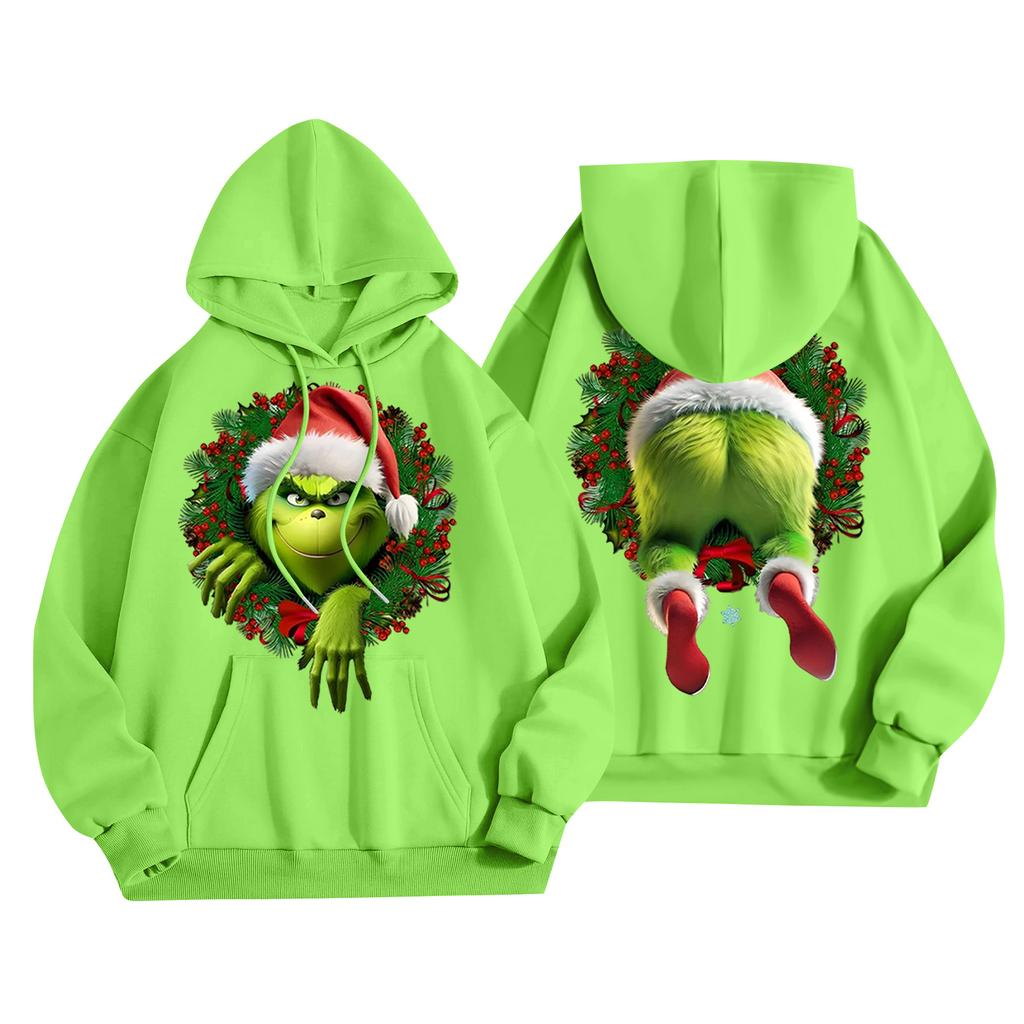 Женская повседневная модная толстовка с капюшоном и карманами с рождественским принтом букв