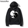 Популярные толстовки с изображением кота Инь Ян, модная толстовка унисекс, винтажная одежда в стиле Харадзюку, толстовка с капюшоном в стиле манга, унисекс, кавайная одежда, Sudaderas, мужская