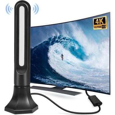 2023 Усиленная цифровая телевизионная антенна высокой четкости, дальность действия 250+ миль в помещении/на открытом воздухе — поддержка переключателя усилителя 4K, усилитель сигнала — 19,6-футовый коаксиальный кабель TX018 ЧЕРНЫЙ