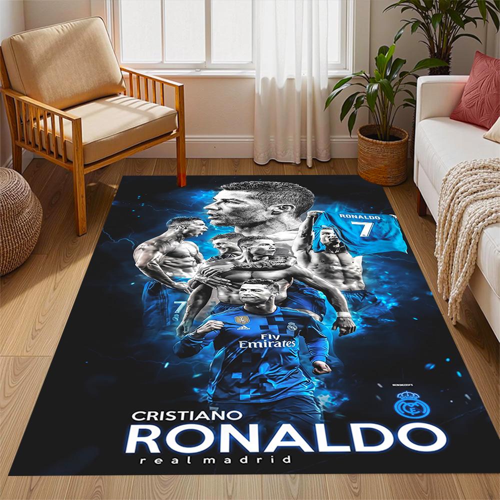 Ronaldo's Electric Celebration Floor Mat Suitable for Playrooms Hallway Balcony Outdoor Anti-slip Rug Decorate Offices Perfect Gift for Women/Men