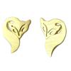 [Q1544] - Золотые серьги ручной работы «Лиса» - 10х8 мм.