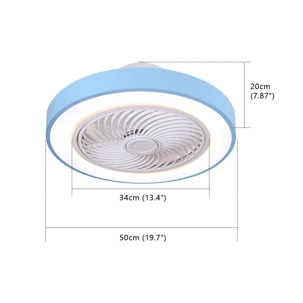 Потолочный вентилятор Nordic Home с подсветкой, интеллектуальное дистанционное управление, невидимые лопасти, бесшумный вентилятор, декоративное освещение, потолочный светильник 50 см