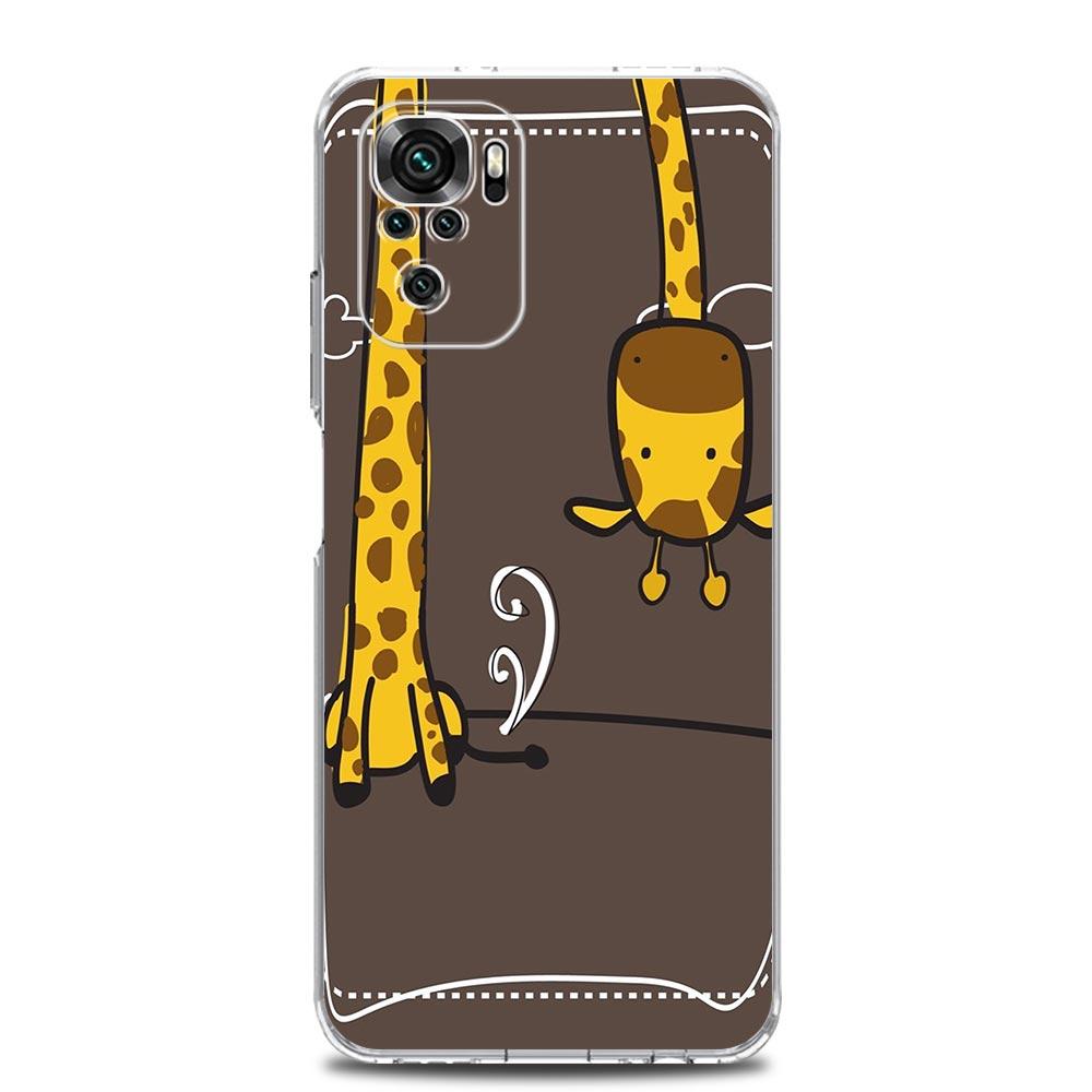 Иллюстрация жирафа Мягкий ТПУ чехол для телефона для Xiaomi Redmi Note 15 14 13 12 4G 10 11 Pro Plus 5G 14C 13C 12C 10C 9A