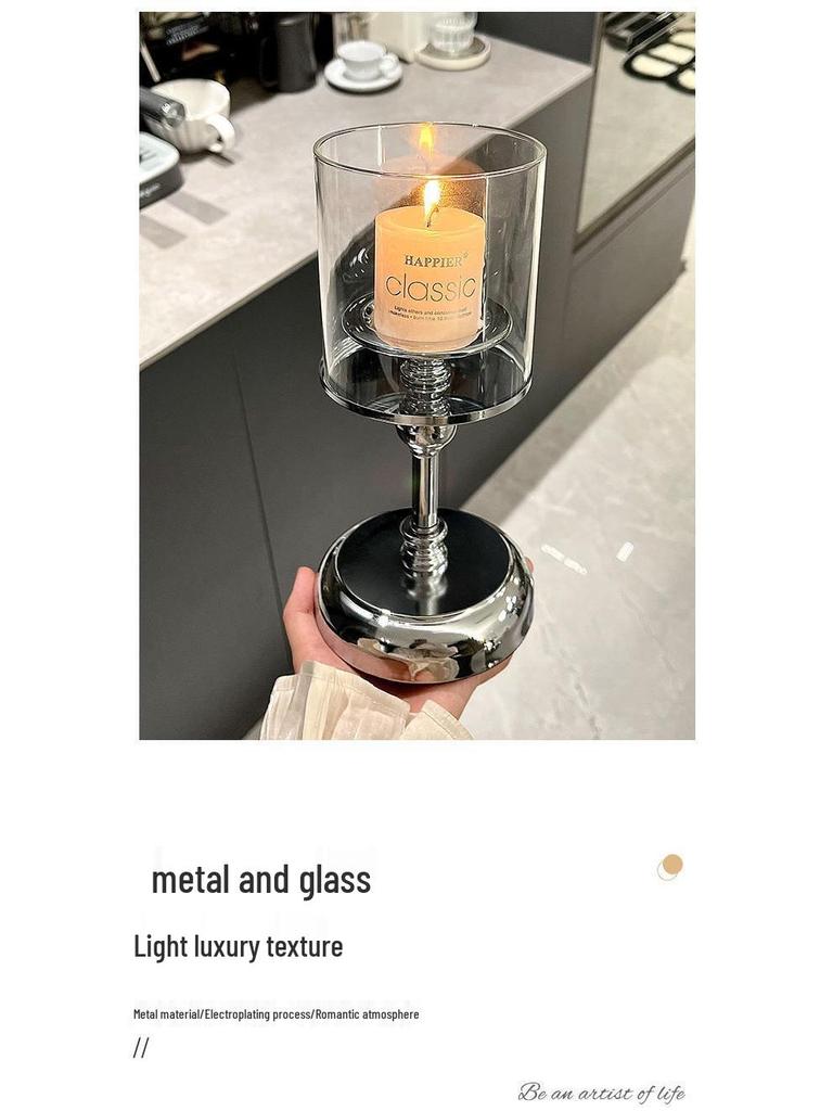 Элегантный стеклянный подсвечник в китайском стиле люкс для домашнего декора