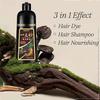 Hair Color Shampoo 3 in 1 Coffee Brown Semi Permanent Dye Fast Color Refresh OneStep Application