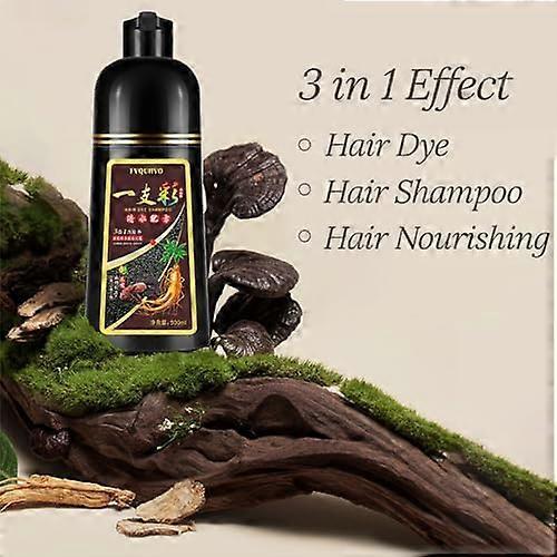Hair Color Shampoo 3 in 1 Coffee Brown Semi Permanent Dye Fast Color Refresh OneStep Application