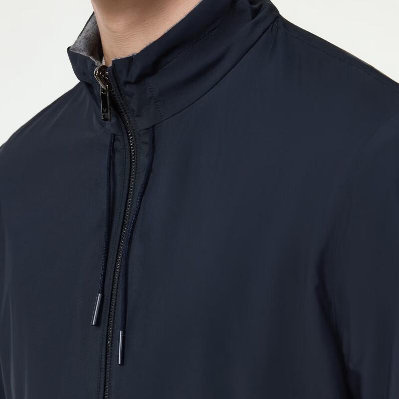 JOEONE Men's Reversible Wool-Blend Stand-Collar Business Casual Jacket