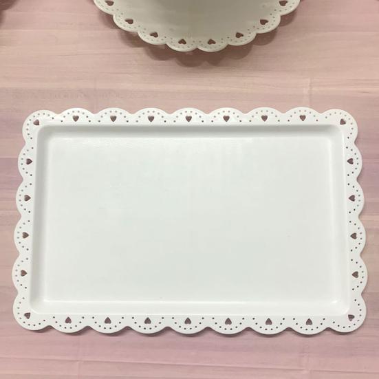 3шт сервировочные подносы большой прямоугольный поднос для десерта пластиковые прочные многоразовые тарелки плоский поднос для печенья и кексов на день рождения, чаепитие, свадьба