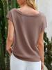 Women's Off Shoulder Short Sleeve Knit Top Loose Casual Summer Pullover