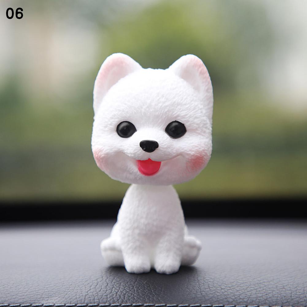 Новое украшение для собаки с трясущейся головой, милое украшение с кивком, подарок для интерьера автомобиля, собака из смолы