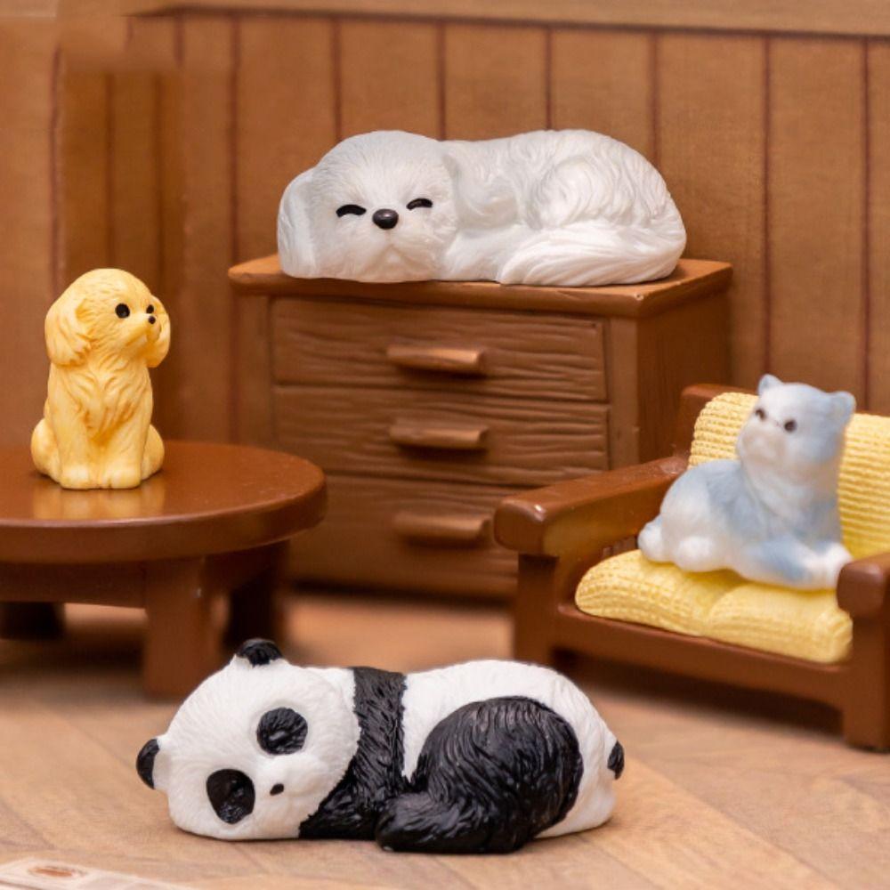 Поделки своими руками Мультяшная статуэтка щенка Милая миниатюрная фигурка животного Новые миниатюрные фигурки собаки