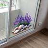 Painted Purple Lavender Balcony Glass Home Beautification and Decoration Electrostatic Window Stickers
