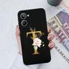 Case For OPPO Realme 2 5 6 7 8 Pro 9i Realme 9 10 Pro+ Luxury Liquid Silicone Soft TPU Couple Case Flower A-Z Letters For Realme Fundas Coques Bumper