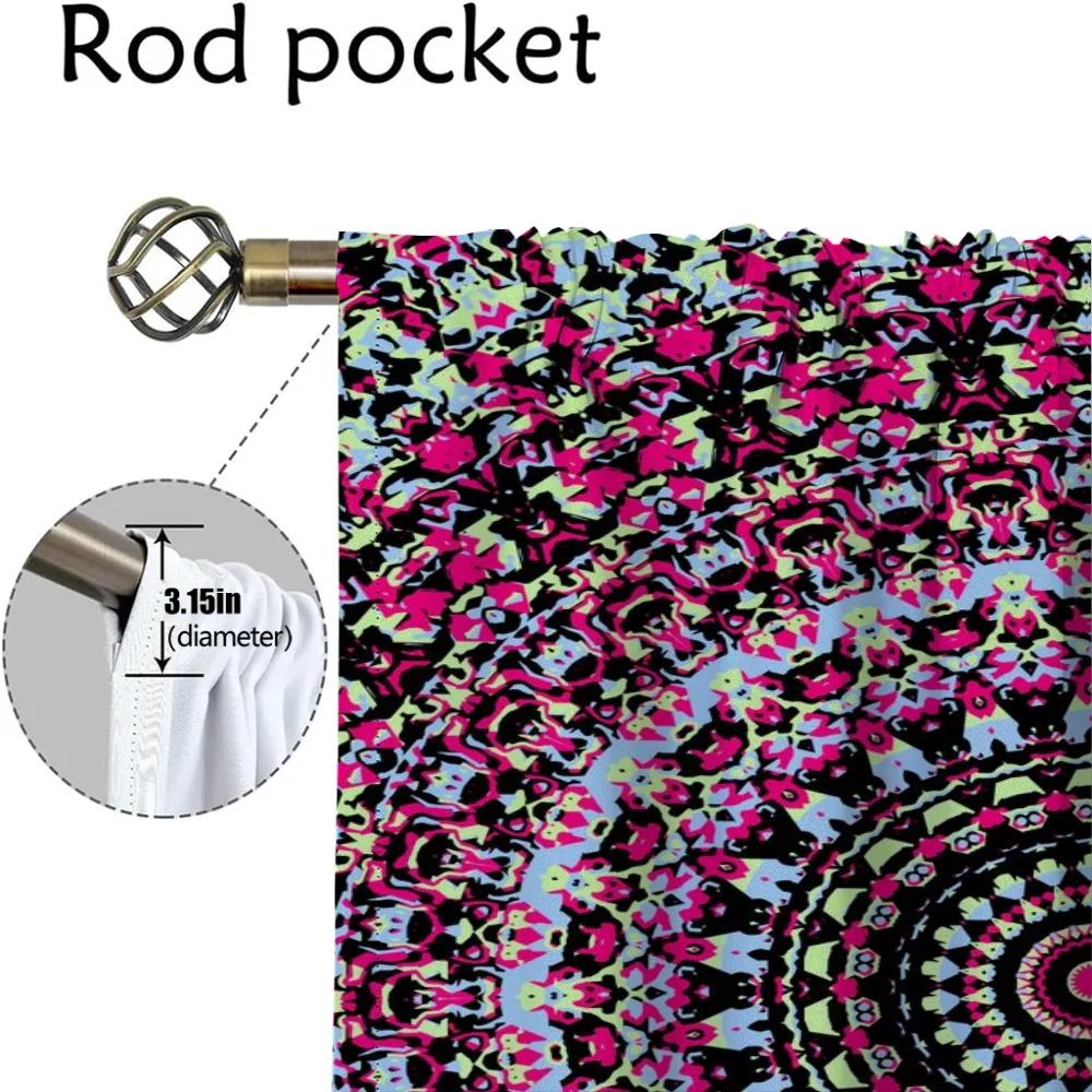 Шторы от комаров, 2 шт., яркие, с рисунком мандалы, современные шторы для гостиной, перегородки для камеры, затемняющие шторы