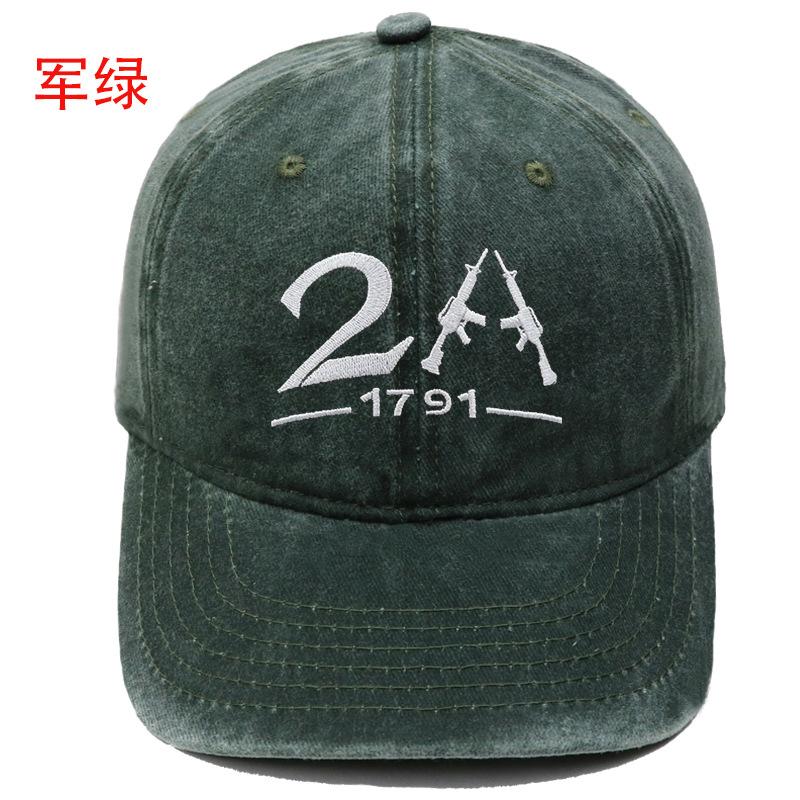 New A--Embroidered baseball cap Washed retro men's and women's casual outdoor sports sun hat