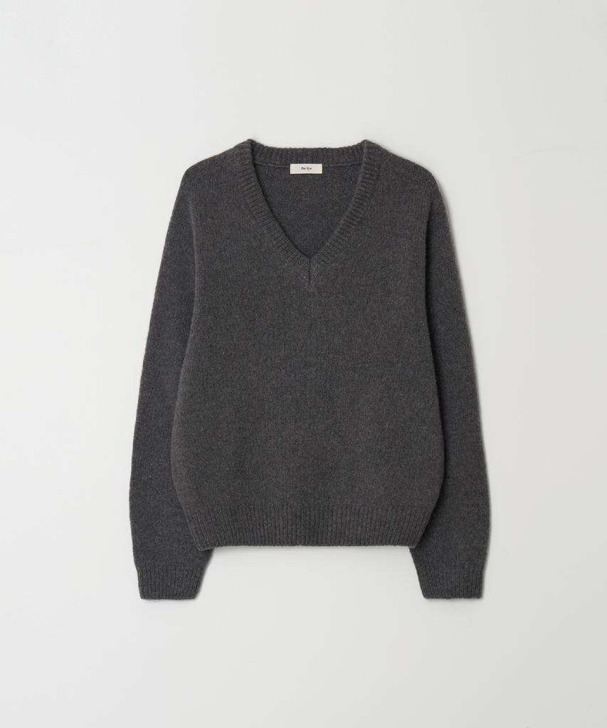 THERYE Wholegarment V-Neck Knit(Charcoal)
