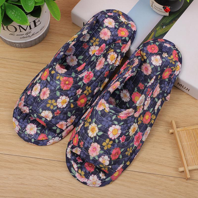 Модные женские домашние тапочки, весенне-осенние мягкие хлопковые тапочки, женские ретро-тапочки для дома и спальни с цветочным принтом, смешанный заказ